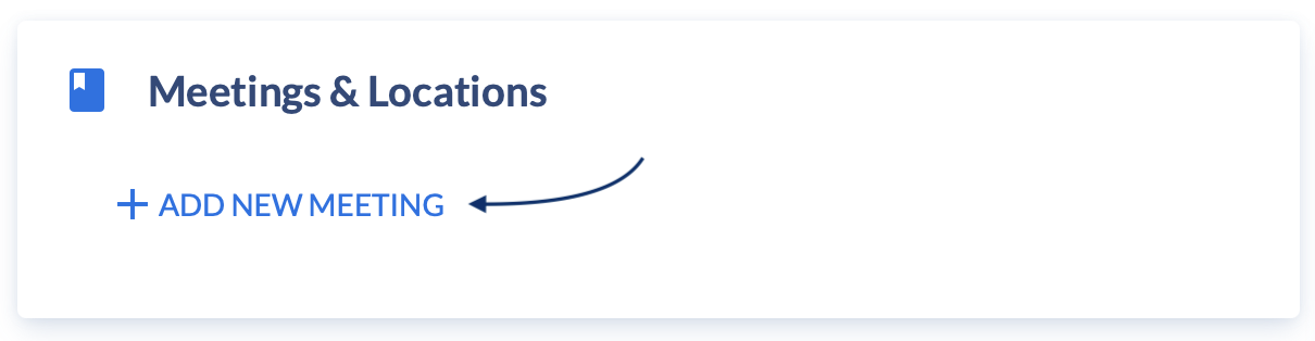 Screenshot depicting the add new meeting button